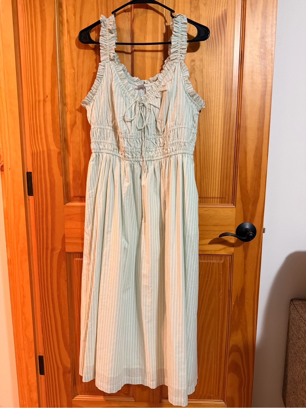 Women’s Mint Stripe Ruffle Sundress